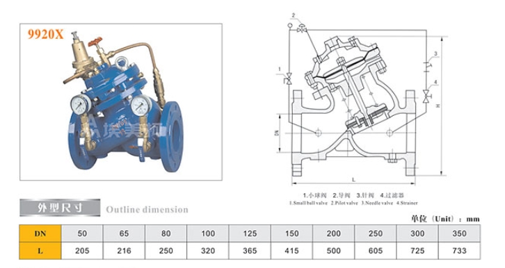 ͷ����ҹ�����¼��ڸ�Ĥʽ�ɵ���ѹ��9920X�ṹ�ߴ�ͼ